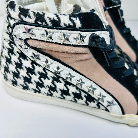 Vintage Havana Suede Gingham Multi Distressed Star Hightop Sneakers - Picture 5 of 7
